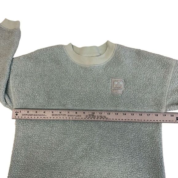 Disney Spirit Jersey Kids Mint Green Sherpa Fleece Pullover Sweatshirt Size L‎ - Picture 5 of 7